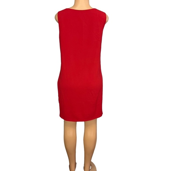 Theory Red V-neck Shift Dress - Picture 8 of 10
